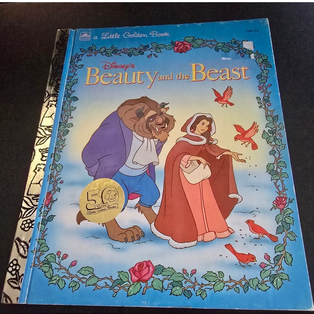 Vintage 1991 Little Golden Book Kids Beauty and the Beast Belle Disney Storybook